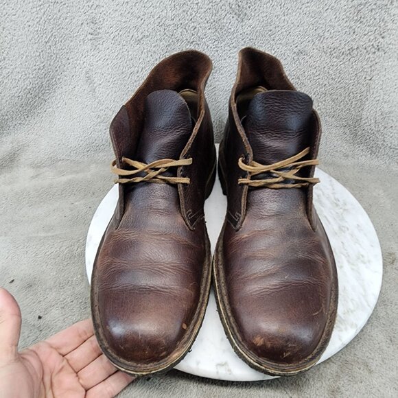 Clarks Shoes Mens Size 9 Brown Leather Originals Crepe Sole Chukka Boots *GUC* main image 6